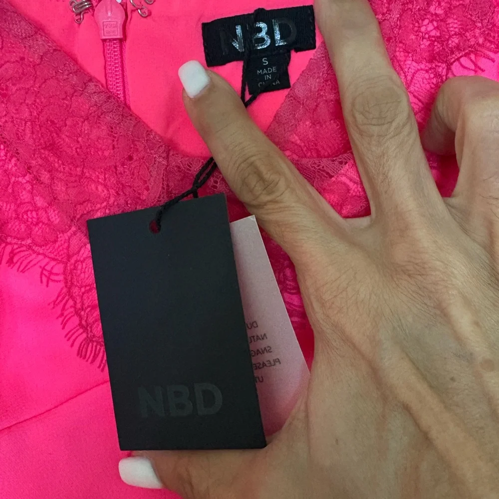 Elegant Pink Lace Slip Dress - Picture 6 of 6